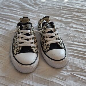 Converse All Star Leopard Print Low Top Sneakers - Black & Beige